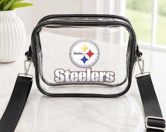 Pittsburgh Steelers Clear Crossbody Bag Black Stadium Approved Football Fan Bag