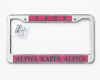 AKA License Plate 1908 Pink and Green