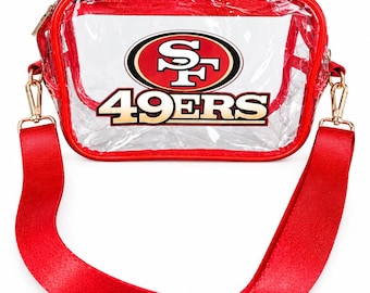 San Francisco 49ers Clear Crossbody Bag Red Gold Stadium Approved Fan Gear