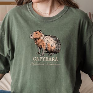 Ink Sketch Capybara Shirt, Comfort Colors® Animal Graphic Tee, Weird Animal Shirt, Capybara Gift for Zookeepers, Animal Lover Gift