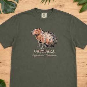 Ink Sketch Capybara Shirt, Comfort Colors® Animal Graphic Tee, Weird Animal Shirt, Capybara Gift for Zookeepers, Animal Lover Gift