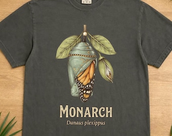 Monarch Butterfly Comfort Colors® Shirt, Cottagecore Vintage Science Illustration
