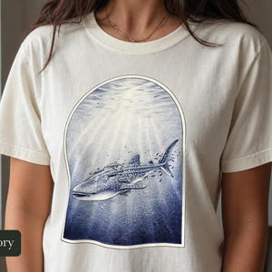 Whale Shark Shirt, Comfort Colors® Vintage Nature Tee, Deep Sea Marine Life Illustration, Marine Biologist Gift, Aquarium Shirt