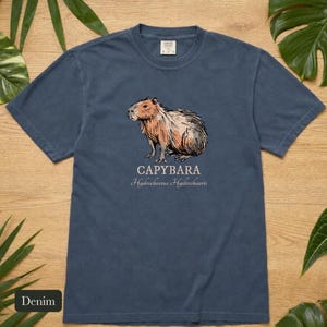 Ink Sketch Capybara Shirt, Comfort Colors® Animal Graphic Tee, Weird Animal Shirt, Capybara Gift for Zookeepers, Animal Lover Gift