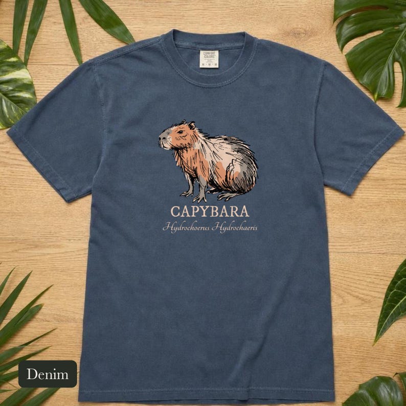 Ink Sketch Capybara Shirt, Comfort Colors® Animal Graphic Tee, Weird Animal Shirt, Capybara Gift for Zookeepers, Animal Lover Gift
