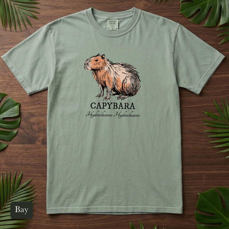 Ink Sketch Capybara Shirt, Comfort Colors® Animal Graphic Tee, Weird Animal Shirt, Capybara Gift for Zookeepers, Animal Lover Gift