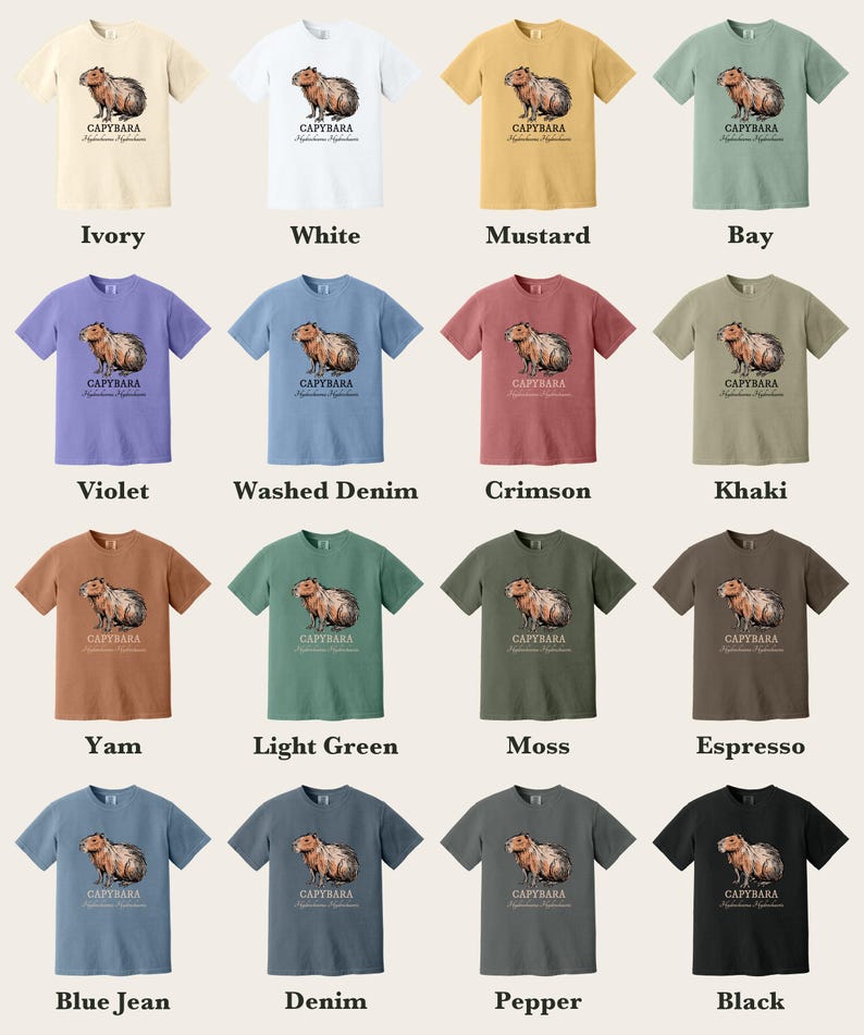 Ink Sketch Capybara Shirt, Comfort Colors® Animal Graphic Tee, Weird Animal Shirt, Capybara Gift for Zookeepers, Animal Lover Gift