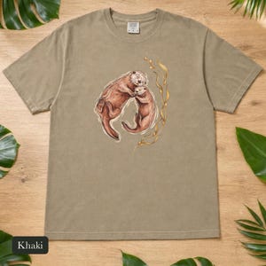 Cuddling Sea Otters Shirt, Comfort Colors® Marine Life Tee, Cute Animal Tee, Aquarium Shirt, Otter Gifts for Ocean Lovers, New Mom Gift