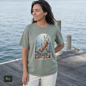 Sea Otter Shirt, Comfort Colors® Sea Life Tee, Coastal Aesthetic Ocean Illustration for Otter Lovers, Aquarium Shirt, Marine Biology Gift