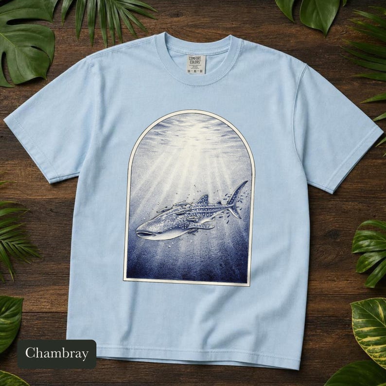 Whale Shark Shirt, Comfort Colors® Vintage Nature Tee, Deep Sea Marine Life Illustration, Marine Biologist Gift, Aquarium Shirt