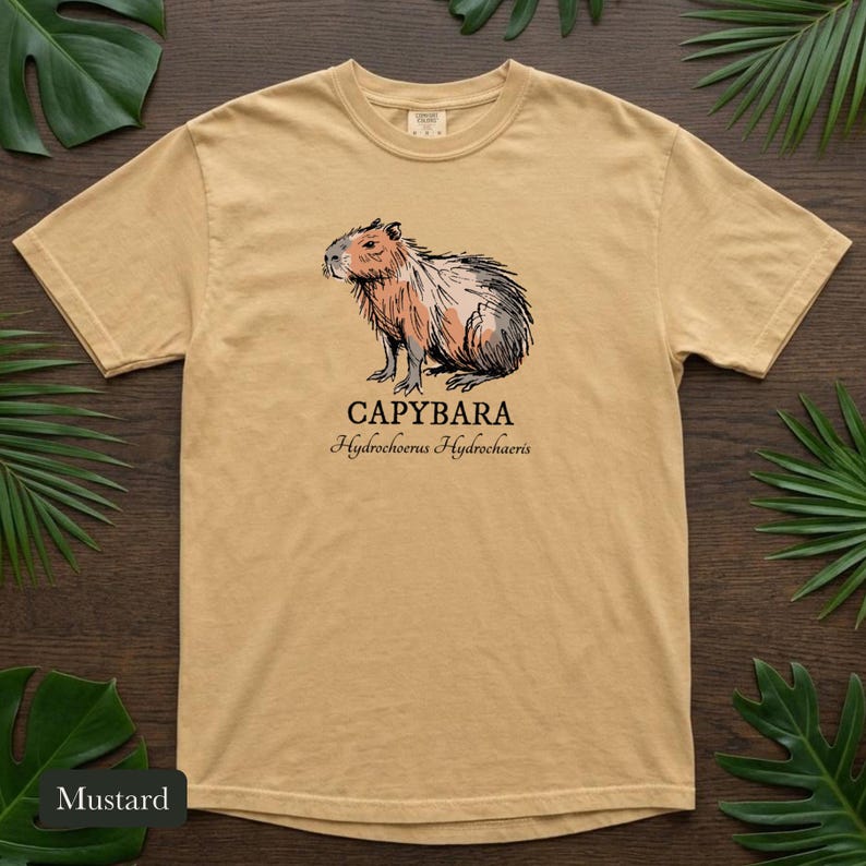 Ink Sketch Capybara Shirt, Comfort Colors® Animal Graphic Tee, Weird Animal Shirt, Capybara Gift for Zookeepers, Animal Lover Gift