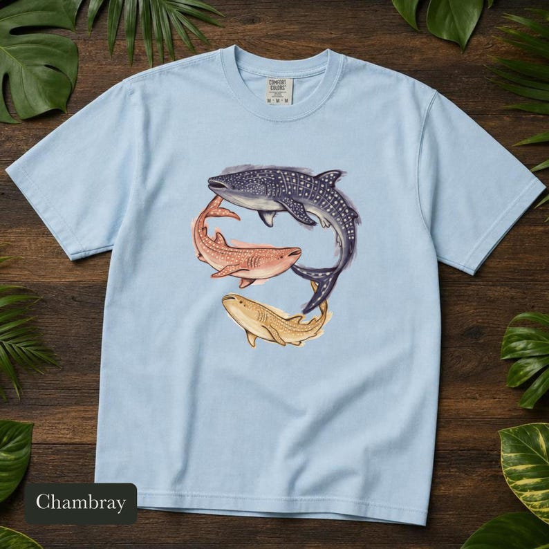Whale Shark Shirt, Watercolor Marine Life Tee, Comfort Colors Aquarium Gift, Ocean Wildlife Sea Animal Shirt