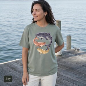 Whale Shark Shirt, Three Gentle Giants, Comfort Colors®, Watercolor Marine Life Design, Ocean Lover Gift, Spotted Shark Illustration