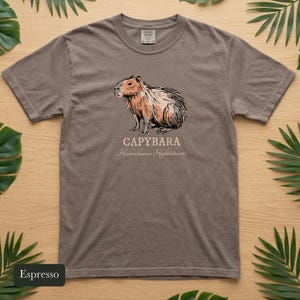 Ink Sketch Capybara Shirt, Comfort Colors® Animal Graphic Tee, Weird Animal Shirt, Capybara Gift for Zookeepers, Animal Lover Gift