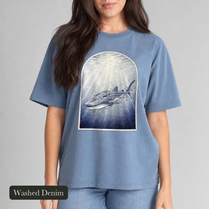 Whale Shark Shirt, Comfort Colors® Vintage Nature Tee, Deep Sea Marine Life Illustration, Marine Biologist Gift, Aquarium Shirt