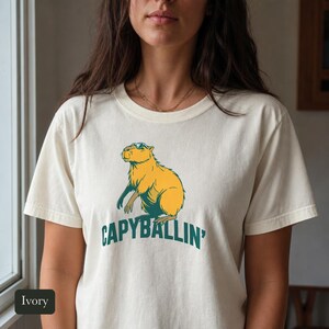 Capybara Shirt, Capyballin' Comfort Colors® Tee, Funny Animal Meme Tshirt, Cute Zoo Animal Graphic Tee, Capybara Lover Gift