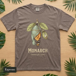 Monarch Butterfly Comfort Colors® Shirt, Cottagecore Vintage Science Illustration