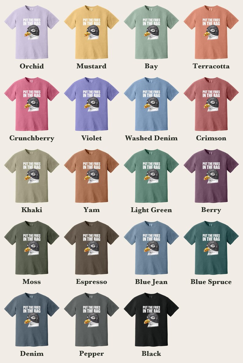 Seagull Shirt, Put The Fries In The Bag, Comfort Colors® Bird Meme Tee, Funny Bird Nerd Gift, Unhinged Wildlife Tshirt
