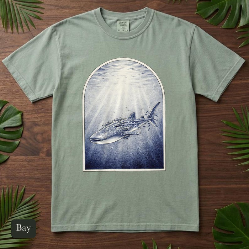 Whale Shark Shirt, Comfort Colors® Vintage Nature Tee, Deep Sea Marine Life Illustration, Marine Biologist Gift, Aquarium Shirt