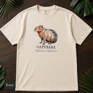 Ink Sketch Capybara Shirt, Comfort Colors® Animal Graphic Tee, Weird Animal Shirt, Capybara Gift for Zookeepers, Animal Lover Gift