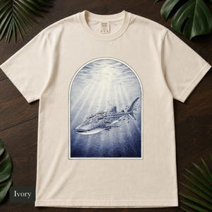 Whale Shark Shirt, Comfort Colors® Vintage Nature Tee, Deep Sea Marine Life Illustration, Marine Biologist Gift, Aquarium Shirt