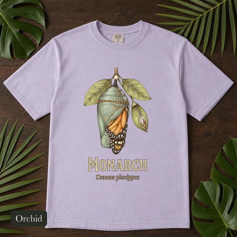 Monarch Butterfly Comfort Colors® Shirt, Cottagecore Vintage Science Illustration