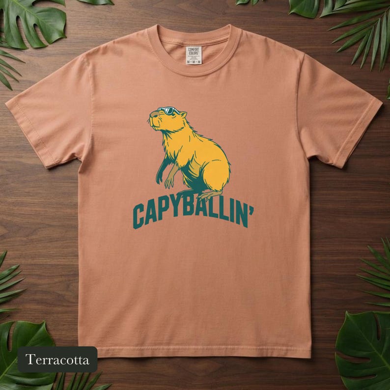 Capybara Shirt, Capyballin' Comfort Colors® Tee, Funny Animal Meme Tshirt, Cute Zoo Animal Graphic Tee, Capybara Lover Gift