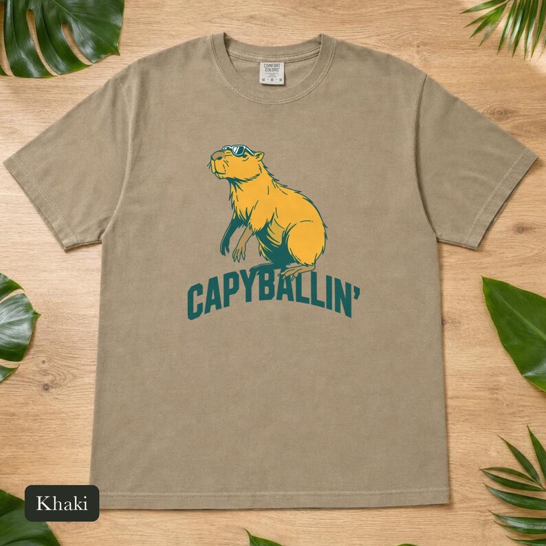 Capybara Shirt, Capyballin' Comfort Colors® Tee, Funny Animal Meme Tshirt, Cute Zoo Animal Graphic Tee, Capybara Lover Gift