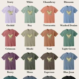 Luna Moth Shirt, Comfort Colors® Vintage Moth Tee, Dark Academia Insect Tshirt, Cottagecore Botanical Tee, Moth Lover Gift