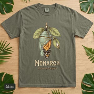 Monarch Butterfly Comfort Colors® Shirt, Cottagecore Vintage Science Illustration