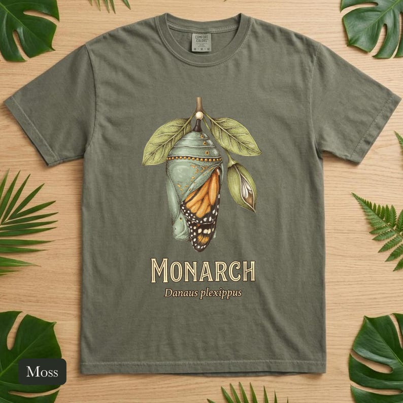 Monarch Butterfly Comfort Colors® Shirt, Cottagecore Vintage Science Illustration