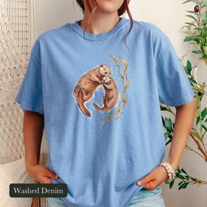 Cuddling Sea Otters Shirt, Comfort Colors® Marine Life Tee, Cute Animal Tee, Aquarium Shirt, Otter Gifts for Ocean Lovers, New Mom Gift