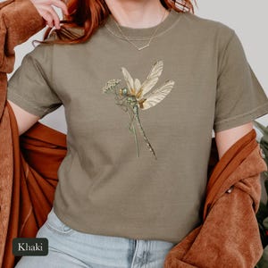 Dragonfly Shirt, Comfort Colors® Entomology Tee, Cottage Core Wildflower Graphic Tee, Bug Lover Gift, Vintage Botanical Insect Illustration
