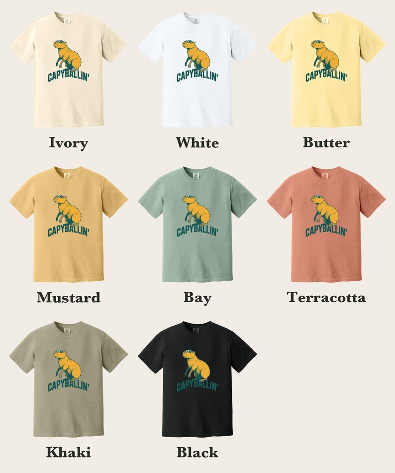 Capybara Shirt, Capyballin' Comfort Colors® Tee, Funny Animal Meme Tshirt, Cute Zoo Animal Graphic Tee, Capybara Lover Gift