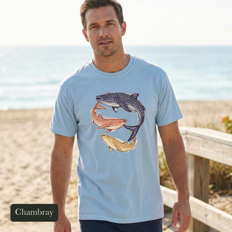 Whale Shark Shirt, Watercolor Marine Life Tee, Comfort Colors Aquarium Gift, Ocean Wildlife Sea Animal Shirt