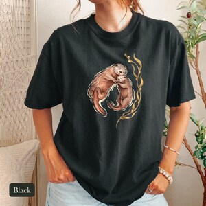 Cuddling Sea Otters Shirt, Comfort Colors® Marine Life Tee, Cute Animal Tee, Aquarium Shirt, Otter Gifts for Ocean Lovers, New Mom Gift