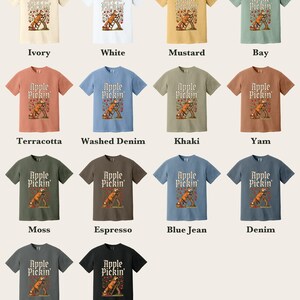 Red Fox Apple Picking Shirt, Comfort Colors® Vintage Fall Harvest Tee, Apple Pickin' Orchard Cottagecore Illustration, Fox Lover Gift