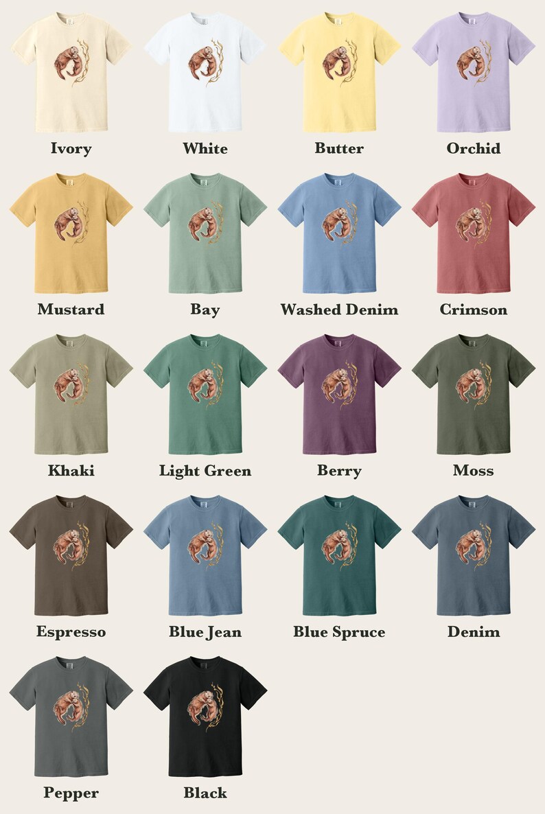 Cuddling Sea Otters Shirt, Comfort Colors® Marine Life Tee, Cute Animal Tee, Aquarium Shirt, Otter Gifts for Ocean Lovers, New Mom Gift