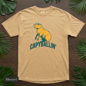 Capybara Shirt, Capyballin' Comfort Colors® Tee, Funny Animal Meme Tshirt, Cute Zoo Animal Graphic Tee, Capybara Lover Gift