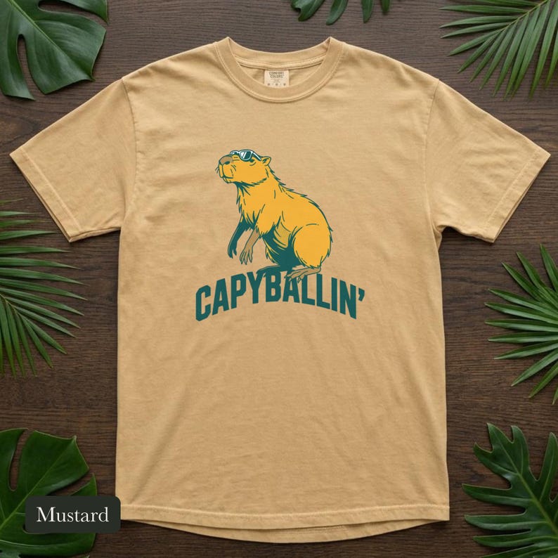 Capybara Shirt, Capyballin' Comfort Colors® Tee, Funny Animal Meme Tshirt, Cute Zoo Animal Graphic Tee, Capybara Lover Gift