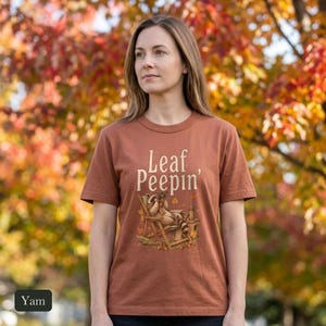 Raccoon Leaf Peepin' Comfort Colors® Cotton Shirt, Vintage Autumn Camp Illustration