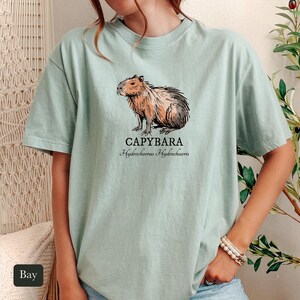 Ink Sketch Capybara Shirt, Comfort Colors® Animal Graphic Tee, Weird Animal Shirt, Capybara Gift for Zookeepers, Animal Lover Gift