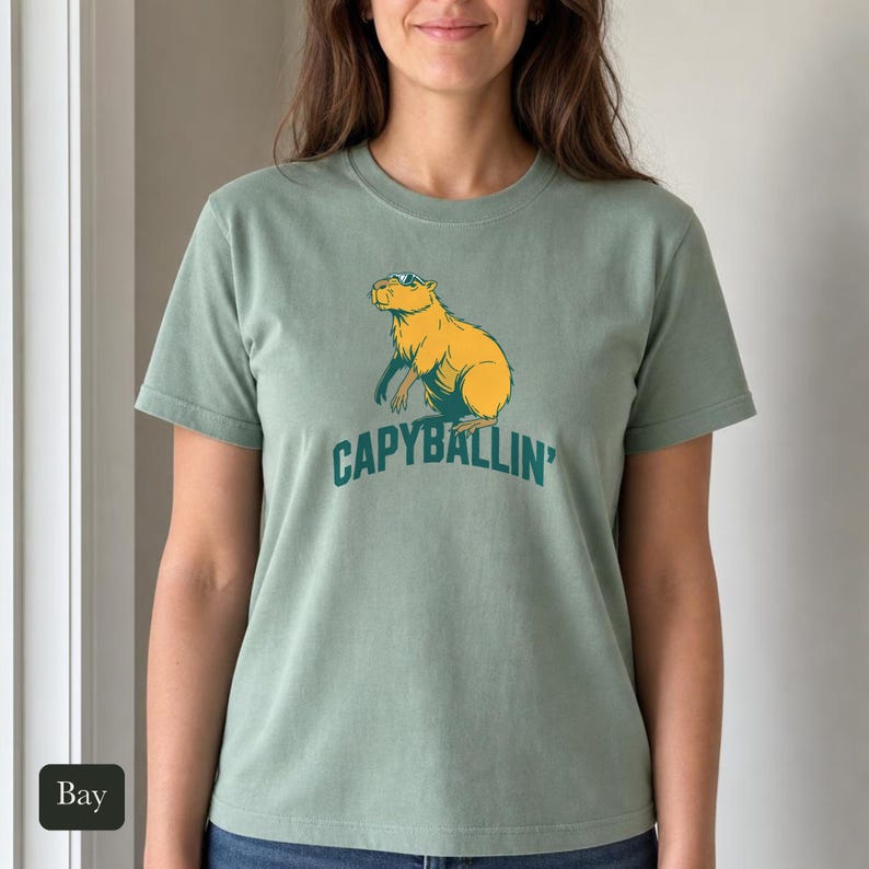 Capybara Shirt, Capyballin' Comfort Colors® Tee, Funny Animal Meme Tshirt, Cute Zoo Animal Graphic Tee, Capybara Lover Gift