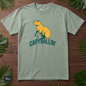 Capybara Shirt, Capyballin' Comfort Colors® Tee, Funny Animal Meme Tshirt, Cute Zoo Animal Graphic Tee, Capybara Lover Gift
