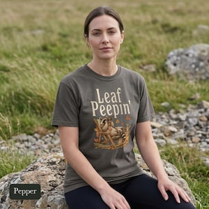 Raccoon Leaf Peepin' Comfort Colors® Cotton Shirt, Vintage Autumn Camp Illustration
