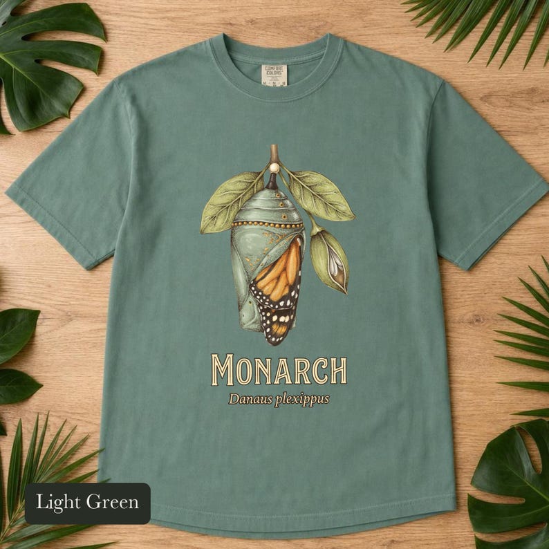 Monarch Butterfly Comfort Colors® Shirt, Cottagecore Vintage Science Illustration