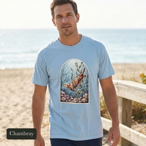 Sea Otter Shirt, Comfort Colors® Sea Life Tee, Coastal Aesthetic Ocean Illustration for Otter Lovers, Aquarium Shirt, Marine Biology Gift