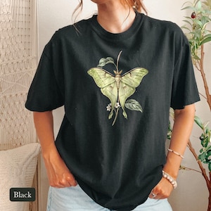 Luna Moth Shirt, Comfort Colors® Vintage Moth Tee, Dark Academia Insect Tshirt, Cottagecore Botanical Tee, Moth Lover Gift