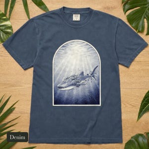 Whale Shark Shirt, Comfort Colors® Vintage Nature Tee, Deep Sea Marine Life Illustration, Marine Biologist Gift, Aquarium Shirt