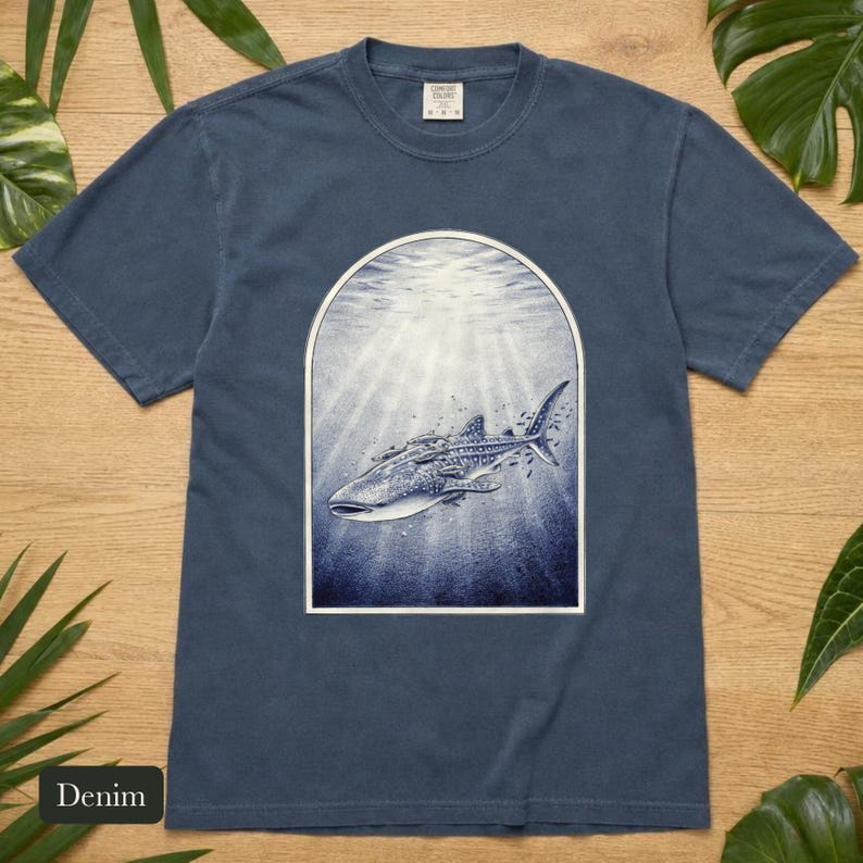 Whale Shark Shirt, Comfort Colors® Vintage Nature Tee, Deep Sea Marine Life Illustration, Marine Biologist Gift, Aquarium Shirt
